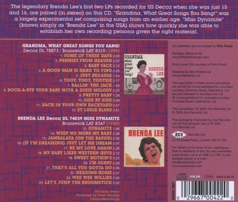 Grandma, What Great Songs You Sang-Miss - CD Audio di Brenda Lee - 2