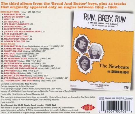 Run Baby Run - CD Audio di Newbeats - 2