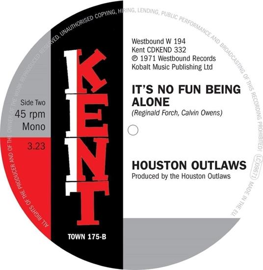 Ain't No Telling - It's No Fun Being Alone - Vinile LP di Houston Outlaws