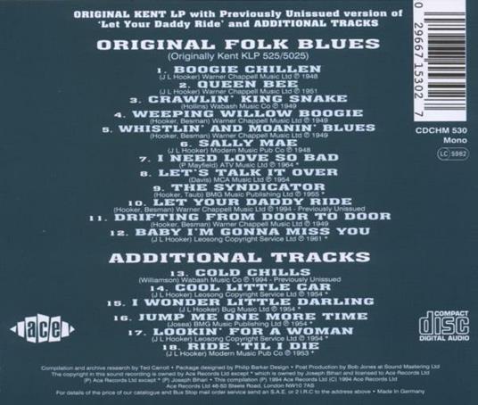 Original Folk Blues - CD Audio di John Lee Hooker - 2