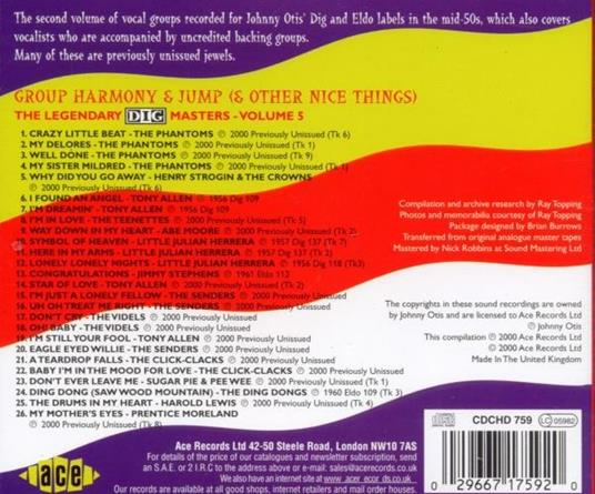 Group Harmony & Jump. Dig Masters vol.5 - CD Audio - 2