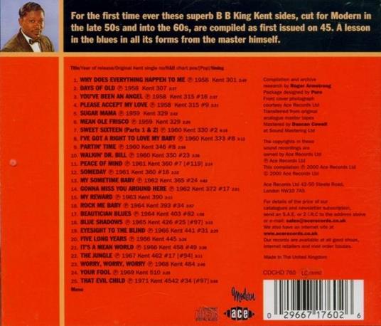Best of the Kent Singles - CD Audio di B.B. King - 2