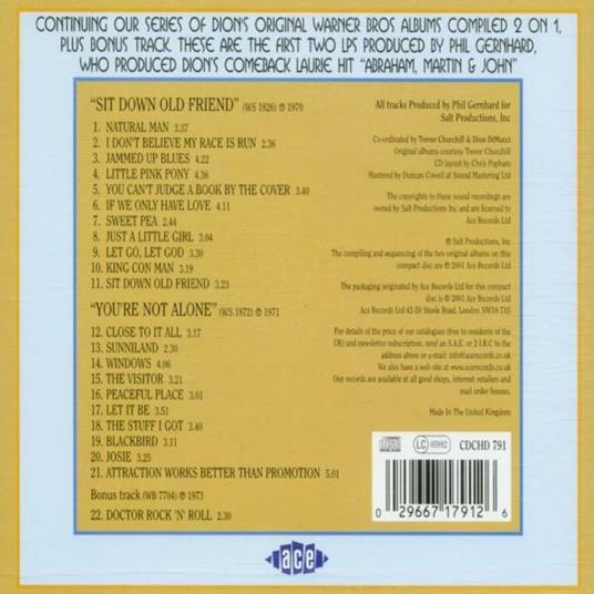 Sit Down Old Friend-Youre Not Alone - CD Audio di Dion - 2