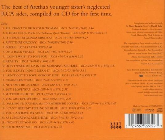 Sister Soul. The Best of the RCA Years 1 - CD Audio di Carolyn Franklin - 2