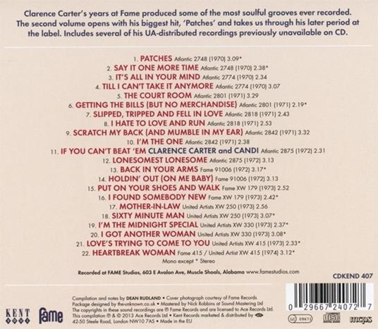 Fame Singles vol.2 1970-73 - CD Audio di Clarence Carter - 2