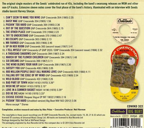 Singles As & Bs 1965-1970 - CD Audio di Seeds - 2