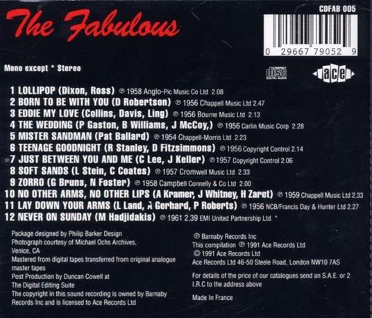 Fabulous Chordettes - CD Audio di Chordettes - 2