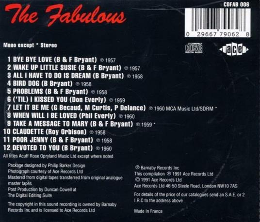 Fabulous Everly Brothers - CD Audio di Everly Brothers - 2