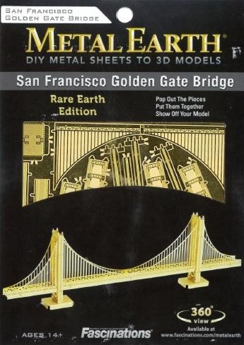 Golden Gate Bridge San Francisco Gold Edition Metal Earth 3D Model Kit MMS001G - 2