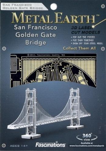 Golden Gate San Francisco Bridge Silver Metal Earth 3D Model Kit MMS001 - 2