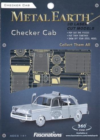 Checker Cab Taxi Metal Earth 3D Model Kit MMS007 - 2