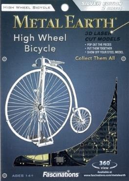Bicicletta High Wheel Bicycle Metal Earth 3D Model Kit MMS087 - 2