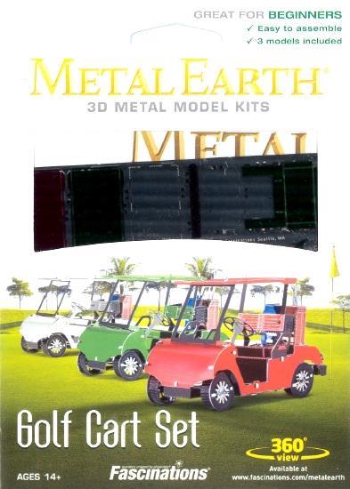 Golf Cart Set Metal Earth 3D Model Kit MMS108