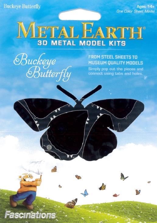 Farfalla Buckeye Butterfly Metal Earth 3D Model Kit MMS124