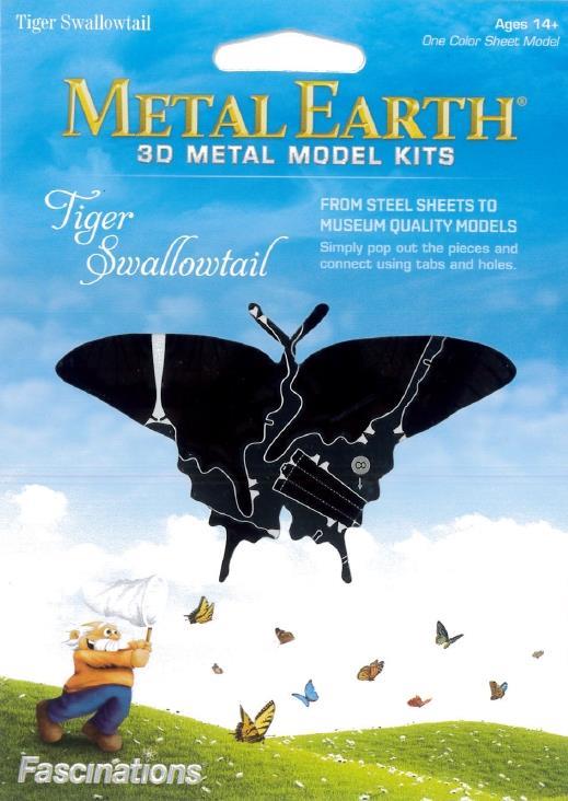 Farfalla Tiger Swallowtail Butterfly Metal Earth 3D Model Kit MMS125 - 2