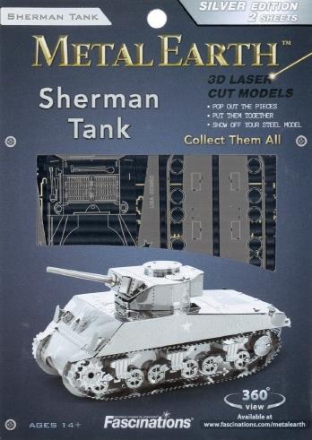 Sherman US Tank Carro Armato Metal Earth 3D Model Kit MMS204