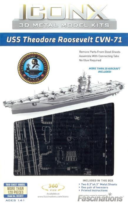 Uss Theodore Roosevelt Cvn-71 Portaerei Aircraft Carrier Metal Earth 3D Model Kit Icx022