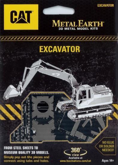 Cat Excavator Metal Earth 3D Model Kit Mms422
