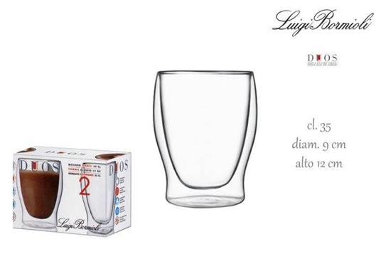 Bormioli luigi thermic glass duos acqua set 2 bicchieri 35 cl, in vetro termico