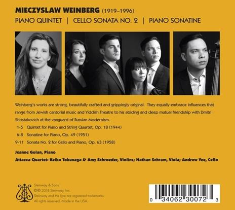 Piano Quintet - Cello Sonata No.2 - Piano Sonatine - CD Audio di Mieczyslaw Weinberg - 2