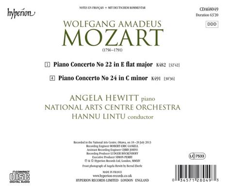 Concerti per Pianoforte N.22, N.24 - CD Audio di Wolfgang Amadeus Mozart,Angela Hewitt - 2