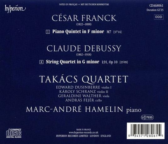 Quintetto M7 - Quartetto L91 - CD Audio di Claude Debussy,César Franck - 2