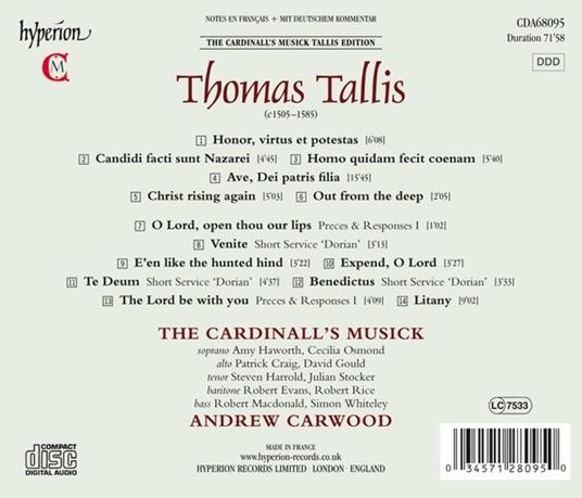 Ave, Dei patris filia - CD Audio di Thomas Tallis,Cardinall's Musick,Andrew Carwood - 2