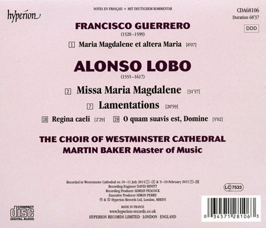 Lamentations - CD Audio di Alonso Lobo - 2