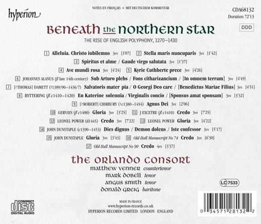 Beneath the Northern Star - CD Audio di Orlando Consort - 2