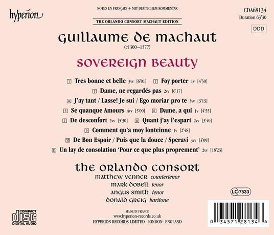 Sovereign Beauty - CD Audio di Orlando Consort - 2