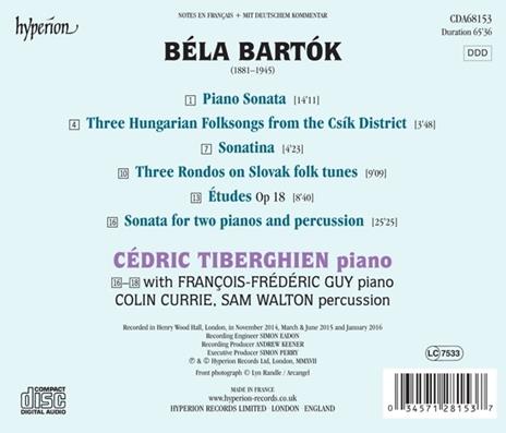Sonata per 2 pianoforti e percussioni - CD Audio di Bela Bartok,Cédric Tiberghien,François-Frédéric Guy - 2