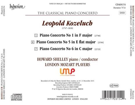 Concerti per pianoforte n.1, n.5, n.6 - CD Audio di Leopold Antonin Kozeluch - 2