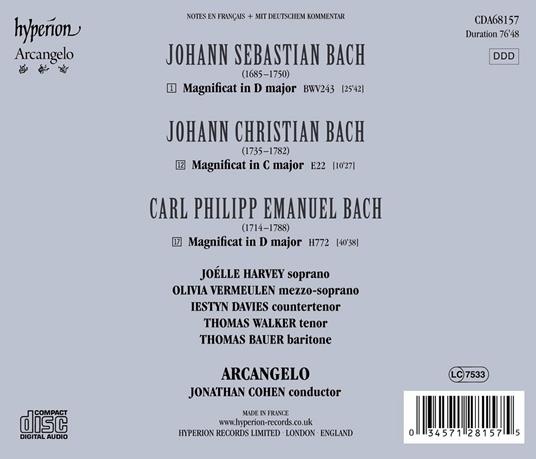 Magnificat - CD Audio di Carl Philipp Emanuel Bach,Johann Sebastian Bach,Arcangelo,Jonathan Cohen - 2