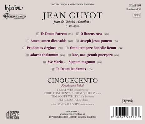 Te Deum Laudamus - CD Audio di Cinquecento,Jean Guyot - 3