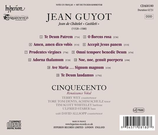 Te Deum Laudamus - CD Audio di Cinquecento,Jean Guyot - 3