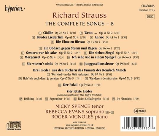Lieder vol.8 - CD Audio di Richard Strauss - 2
