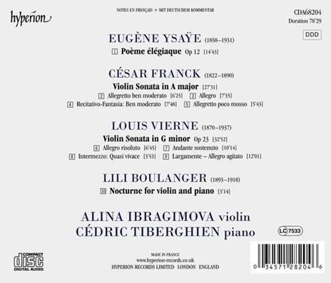 Musica da camera - CD Audio di César Franck,Eugene-Auguste Ysaye,Louis Vierne,Alina Ibragimova - 2
