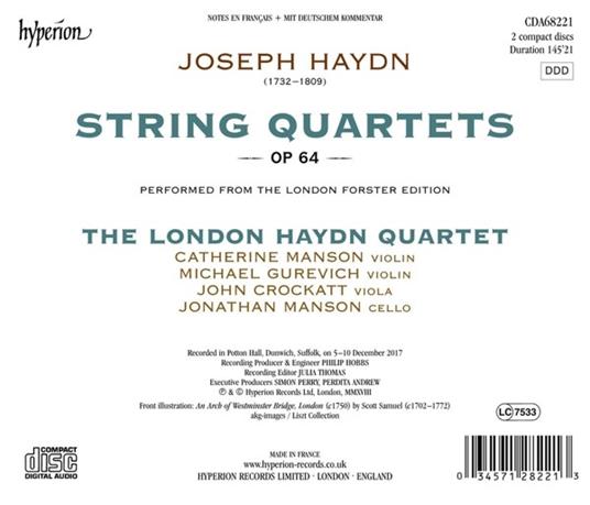 Quartetti per Archi Op.64 - CD Audio di Franz Joseph Haydn,London Haydn Quartet - 2