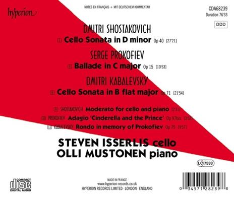 Sonate per Violoncello - CD Audio di Dmitri Shostakovich,Dmitri Kabalevsky - 2
