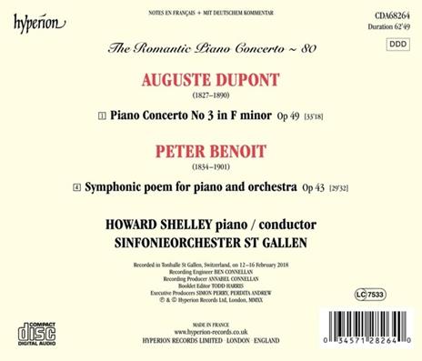 Romantic Piano Concerto Vol.80. Dupont & Benoit - CD Audio di Howard Shelley - 2