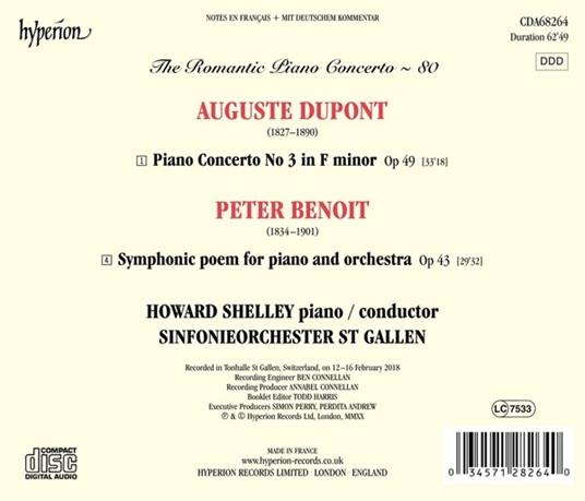 Romantic Piano Concerto Vol.80. Dupont & Benoit - CD Audio di Howard Shelley - 2