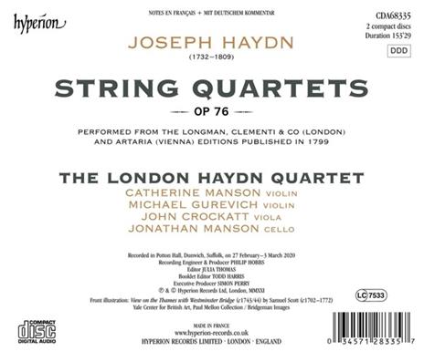 Haydn String Quartets Op 76 - CD Audio di Franz Joseph Haydn,London Haydn Quartet - 2