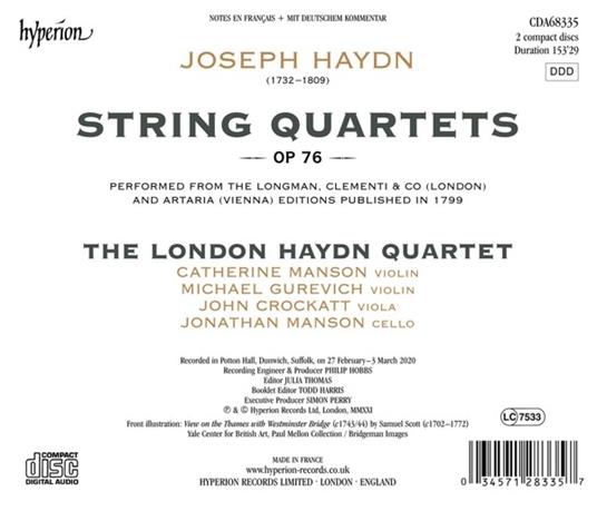 Haydn String Quartets Op 76 - CD Audio di Franz Joseph Haydn,London Haydn Quartet - 2
