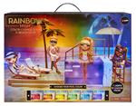 Rainbow High Pacific Coast Colour Change Set da Gioco Piscina e Beach Club-con luci a LED, Ponte e Palme-per Bambole alla Moda-Include sedie, Bevande e Altro-età: dai 6 Anni in su, Colore, 578475EUC