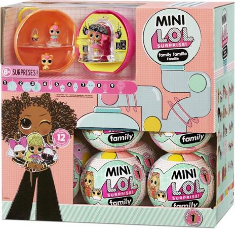 L.O.L. Surprise! OMG Mini Family Collection - ASSORTIMENTO - Mini Replica di Bambola alla Moda, Lil Sis e Animale Domestico, con Accessori e Confezione 2 in 1 - da Collezionare - età: 4+ Anni - 4