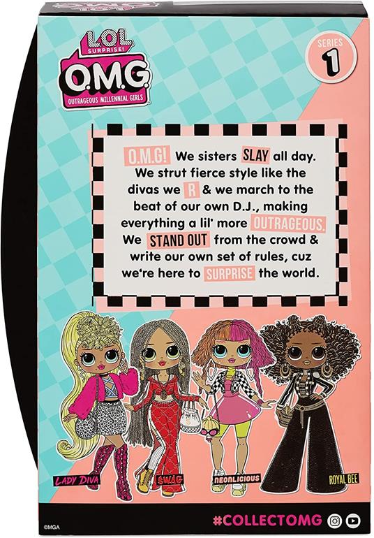 LOL Surprise OMG Core Serie 1 Bambola alla Moda NEONLICIOUS - con Vestiti, Accessori, Scarpe e Altro - Riedizione Limitata da Collezione - per Bambini dai 4 Anni in su - 3