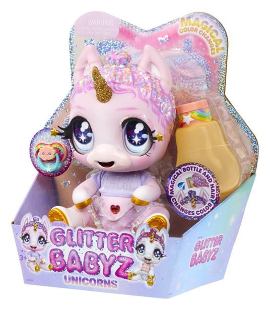 Glitter Babyz Unicorn Doll- Pink Rainbow (Jewels Daydreamer) - 2