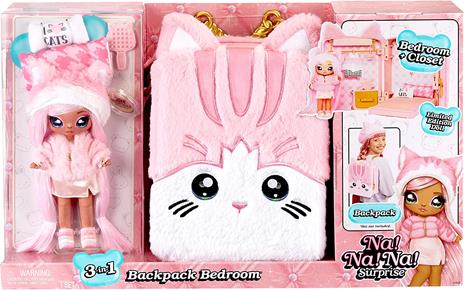 Na! Na! Na! Surprise 3-in-1 Backpack Bedroom Series 3 Playset- Pink Kitty - 6