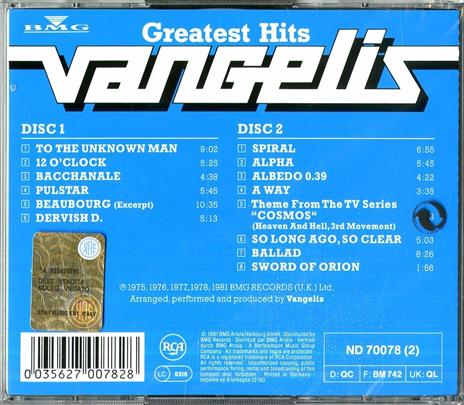 Greatest Hits - CD Audio di Vangelis - 2