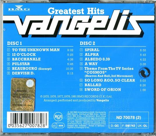 Greatest Hits - CD Audio di Vangelis - 2